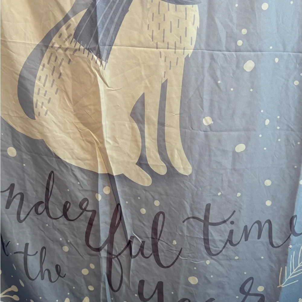 Two Holiday Shower Curtains